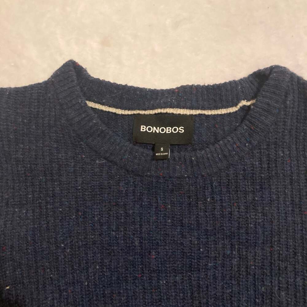 Bonobos Men's Donegal Crew Neck Ribbed Speckled Sweater Size S